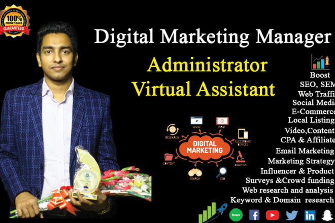 I will social network site manager,dgtl marketer, virtual assistant
