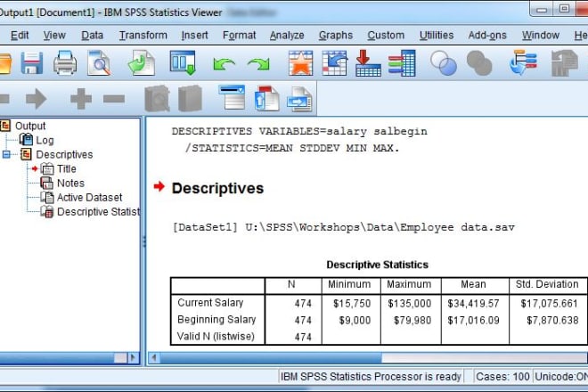 I will statistical data analysis using spss minitab and excel