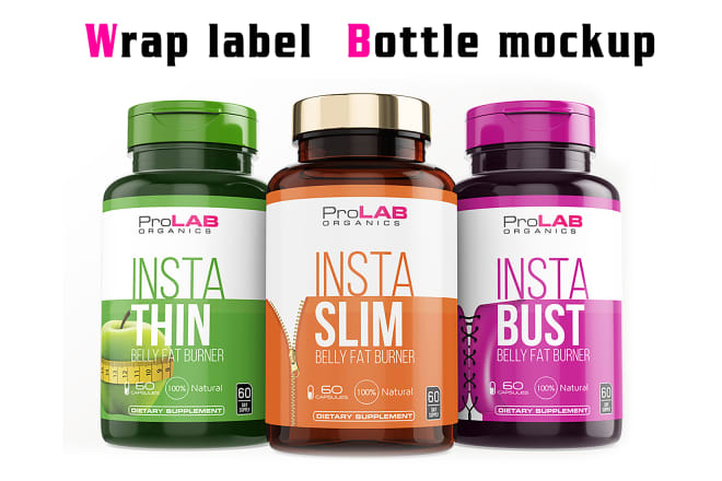 I will wrap label on stunning 3d bottle mockup super fast