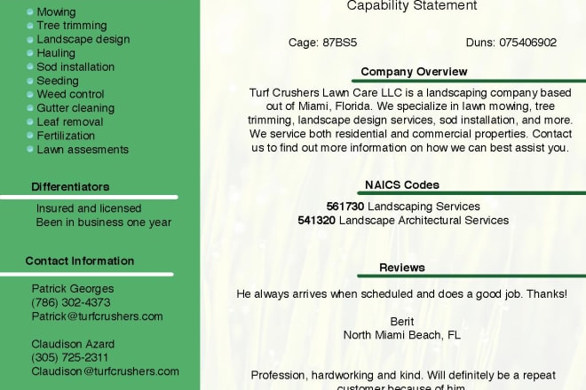 I will write and design your capability statement