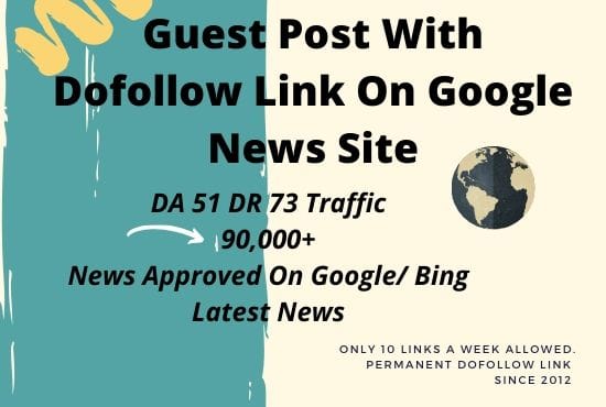 I will write and publish a high da guest post on google news site