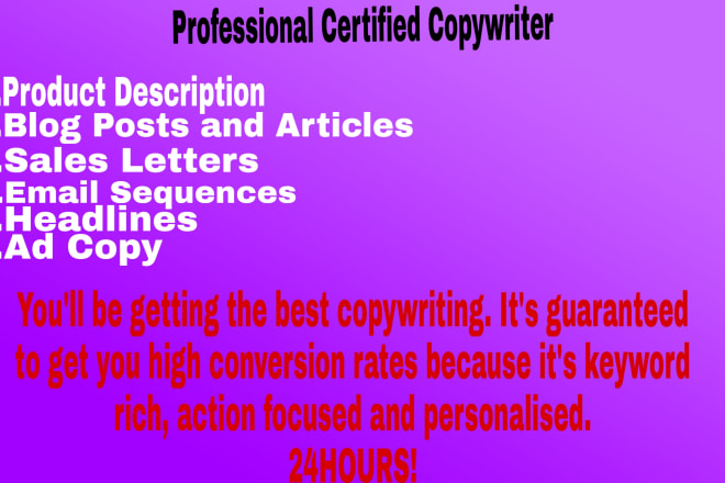 I will write good copy for you