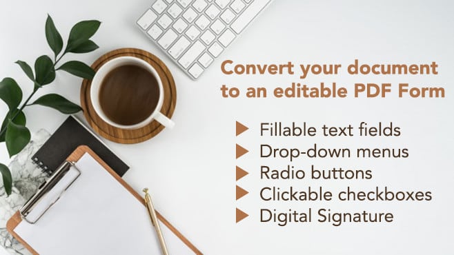 I will convert your document to an editable, fillable PDF form