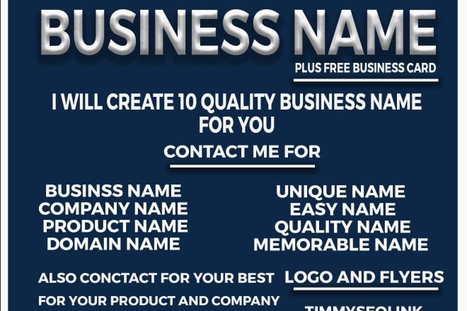 I will create 10 brand name business name company name