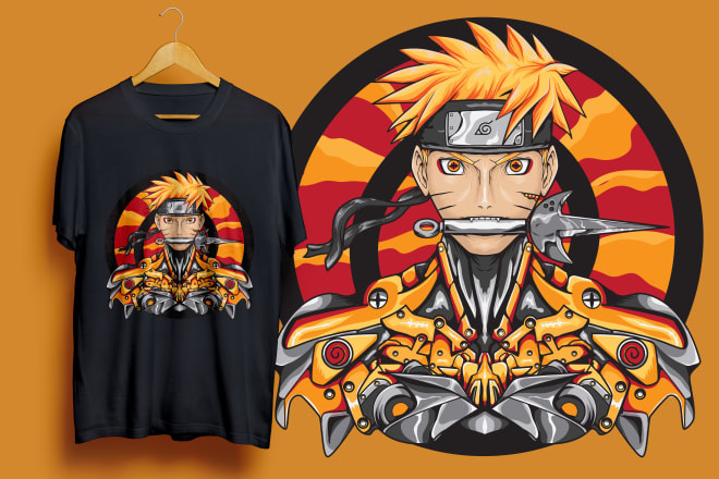 I will create a custom anime illustrated t shirt design