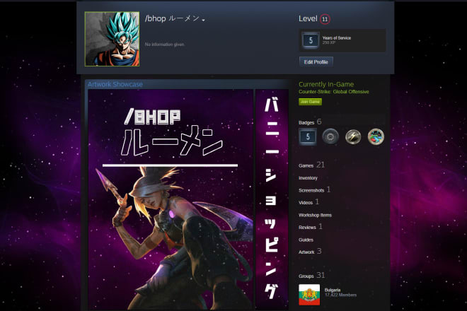 I will create a professional steam showcase artwork