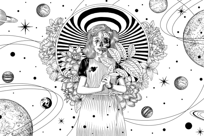 I will create horror line art illustrations