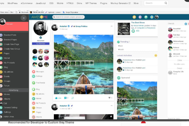 I will create social networking website with apps