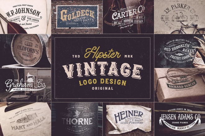 I will design 2 retro vintage logo designs
