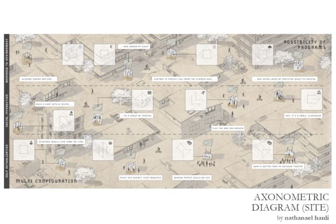 I will design 3d axonometric model diagram for architecture and interior presentation