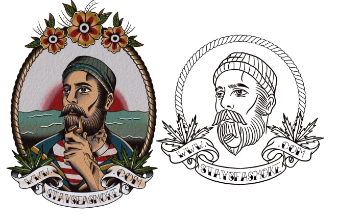I will design a custom logo or shirt in traditional tattoo style
