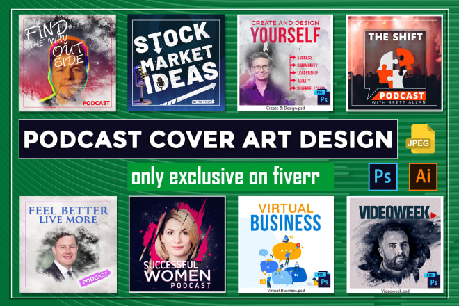 I will design eye catchy podcast cover art