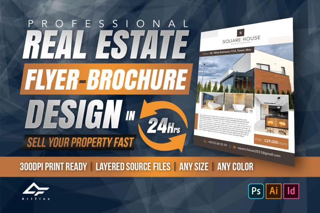 I will design stunning real estate flyers and brochures in 24hrs