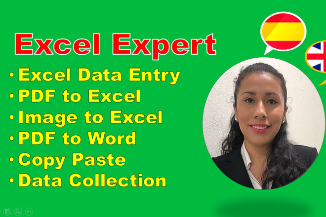 I will do excel data entry, typing, data entry eng and spa