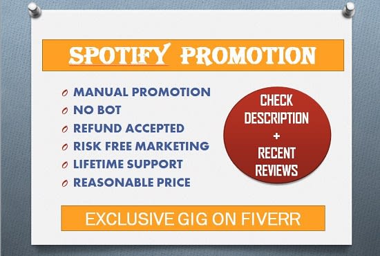 I will do organic spotify promotion to real audience