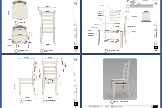 I will draw a blueprint of your furniture or 3d product and objects