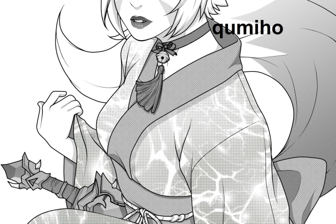 I will draw a manga style portrait of your final fantasy wow dnd character