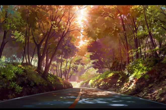 I will draw anime background anything style