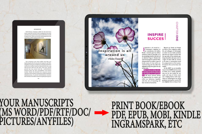 I will format printbook or ebook interior layout, kindle, epub, etc