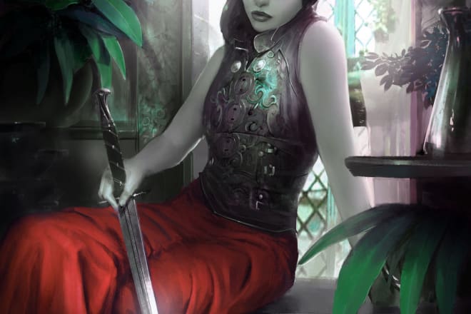 I will illustrate fantasy female illustration for you