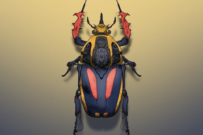 I will make a hand drawn mecha for tshirt