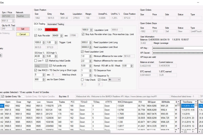 I will provide you my own bitmex trading bot, a crypto trading bot