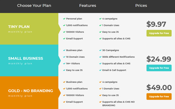 I will create html or wordpress pricing table