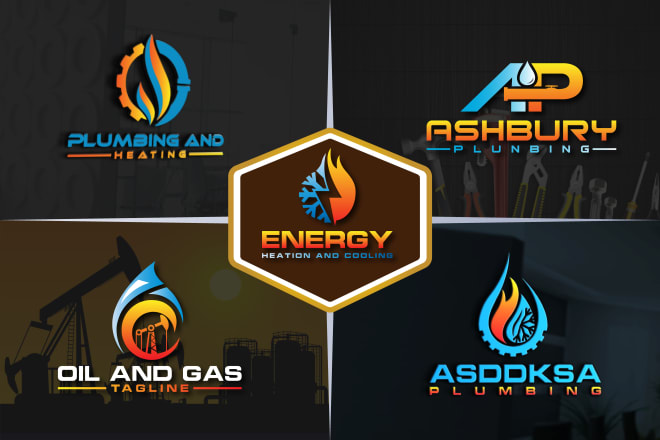 I will design plumbing heating cleaning oil gas hvac air condition handyman logo