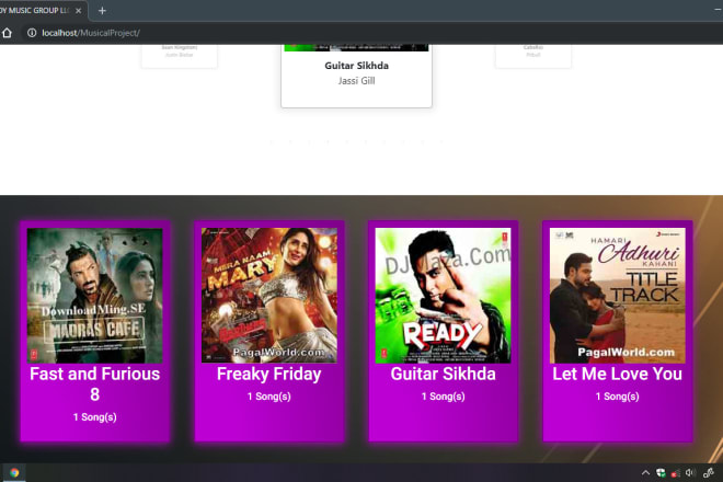 I will develop music website with visualizer and player
