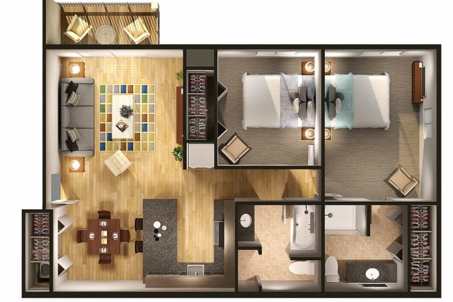 I will do 2d and 3d rendering,floor plan,mockup
