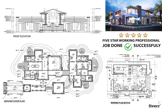 I will do autocad 2d drawing architectural 3d modeling rendering