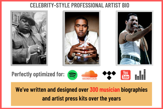 I will write a stunning artist bio for spotify, apple music, epk