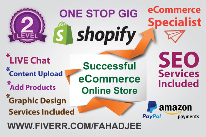 I will create online store shopify ecommerce website with SEO