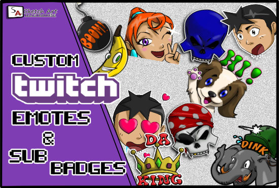 I will create original custom twitch emotes and badges
