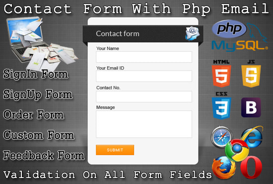 I will create php contact form with validation and email attachment