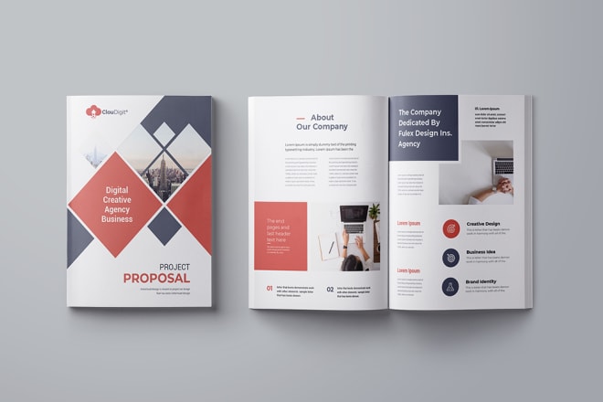 I will design business brochure, company profile, booklet, magazine, proposal, report