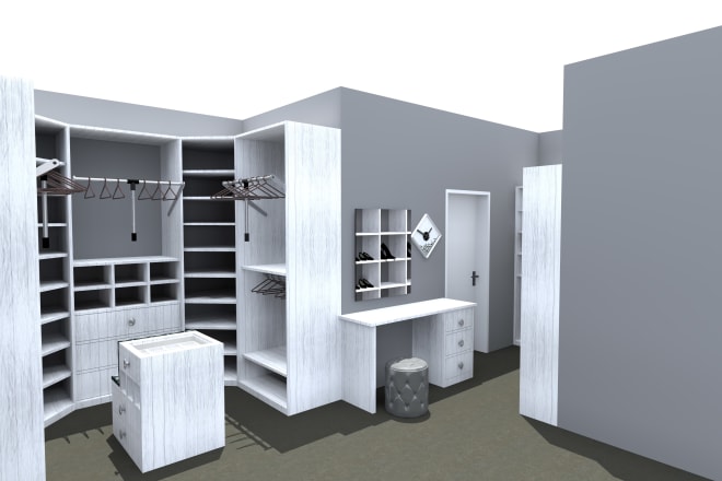 I will design custom cabinet, wardrobe, table, bed, chair