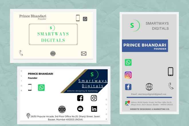 I will design digital visiting card with full customisation