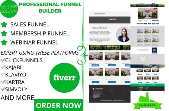 I will do sales funnel, webinar using click funnel, clickfunnels,kartra and kajabi