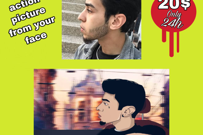 I will make art work from your picture sketch drawing cartoon