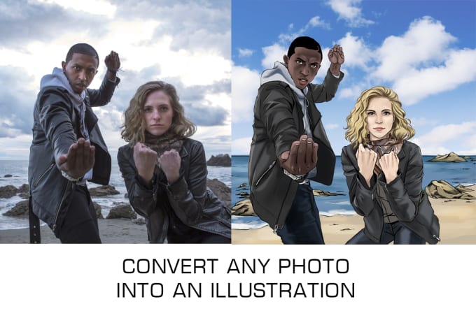 I will convert your photo to illustration