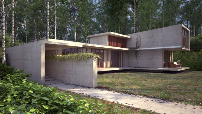I will create 3d model and render architecture building