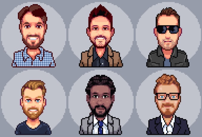 I will create a low res pixel art portraits