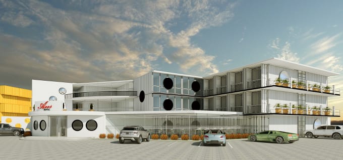 I will design a shipping container structure for you, 3d