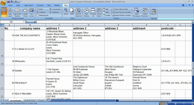 I will do the data entry in excel or an other software