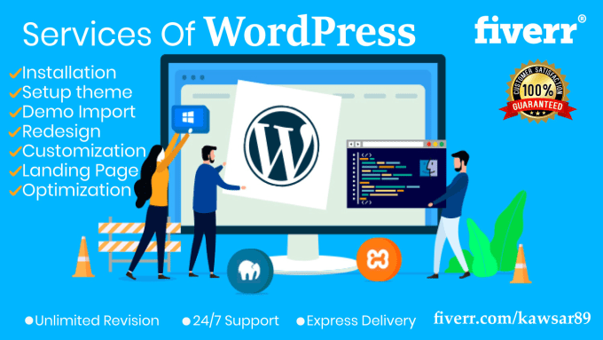 I will install wordpress and setup theme like demo in 1hr