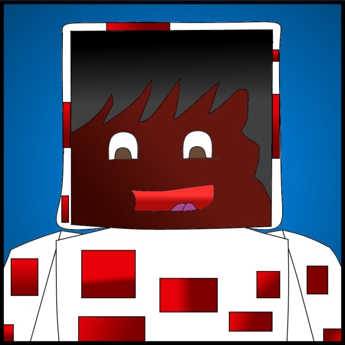 I will make a cartoon minecraft head