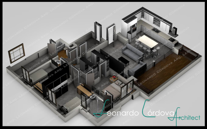 I will make your architecture 3d floorplans
