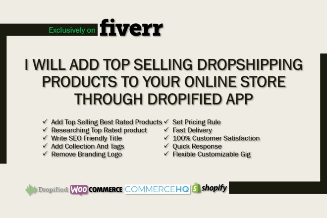 I will add top selling dropship products to your shopify using dropified app