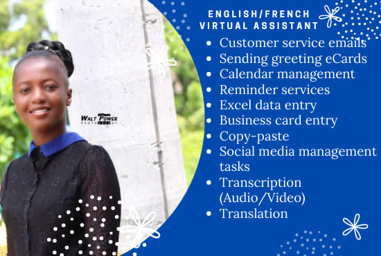 I will be your english, french virtual assistant